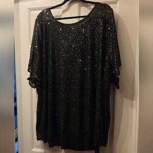 Torrid 5X Shimmering Black Sequin Top